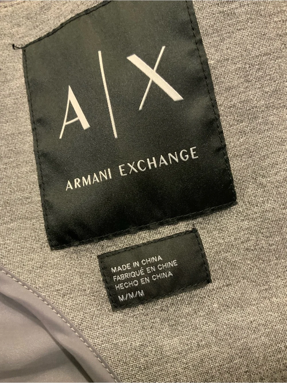 Armani Exchange Light Gray Single-Breasted Blazer